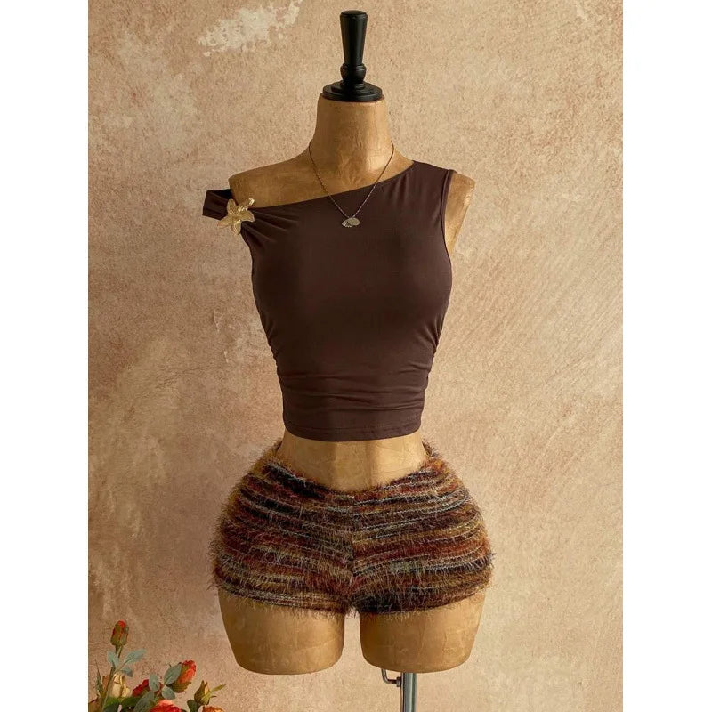 Cutout Waist Summer Set