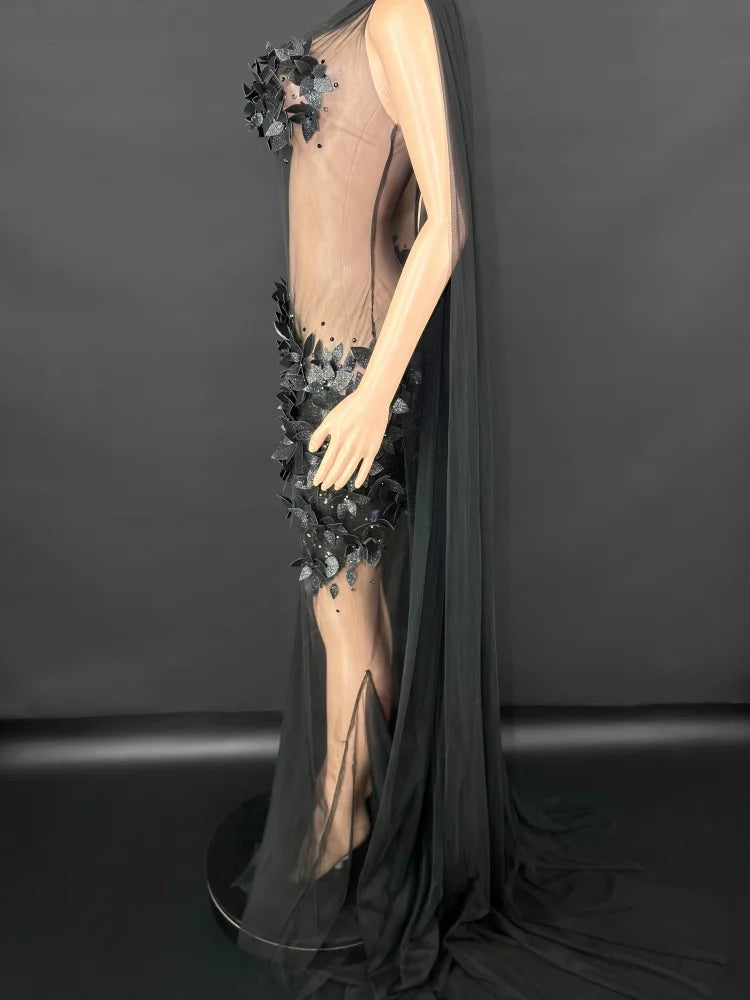 Luxe Bloom Embellished Gown