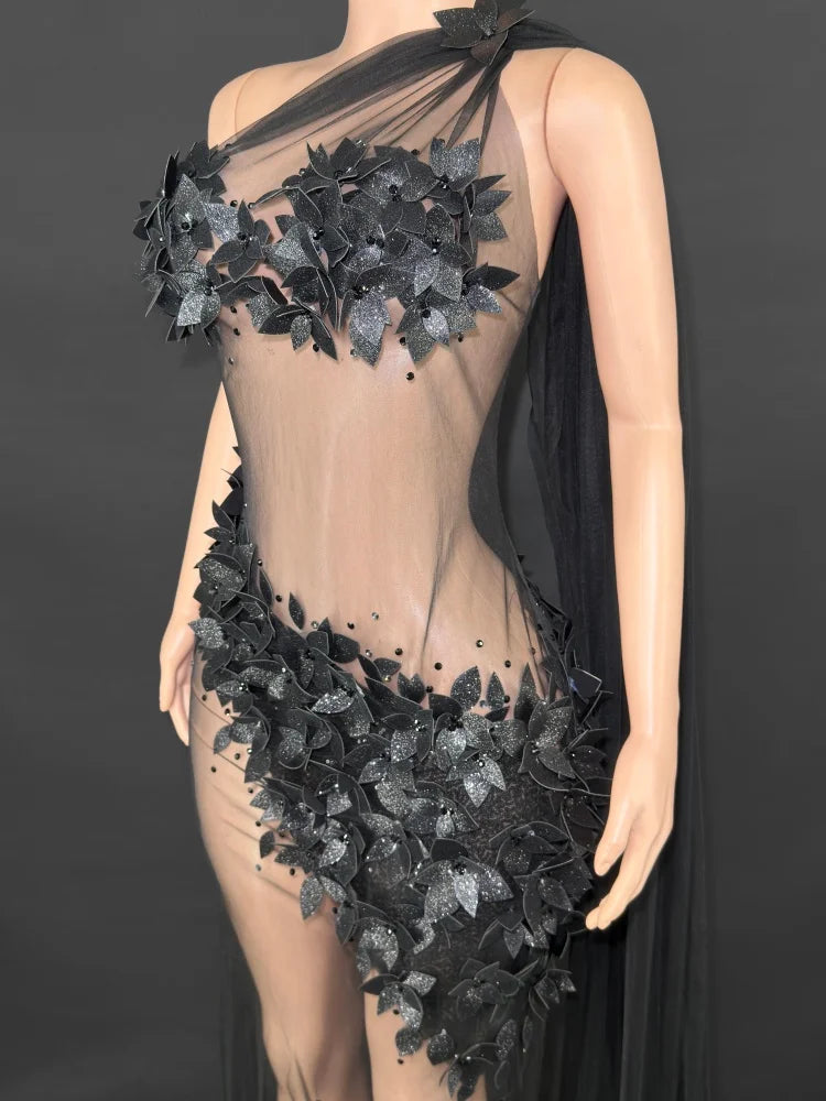 Luxe Bloom Embellished Gown