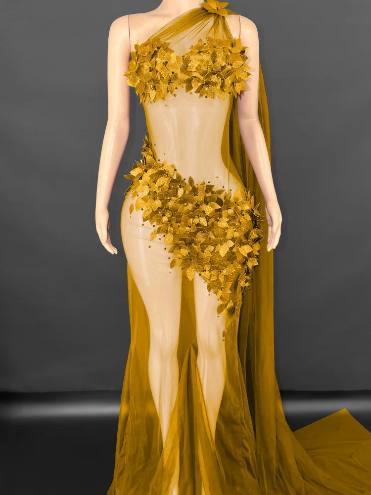 Luxe Bloom Embellished Gown