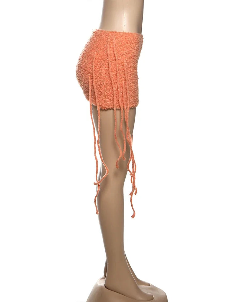 Slim Fit Tassel Hem Mini Skirt