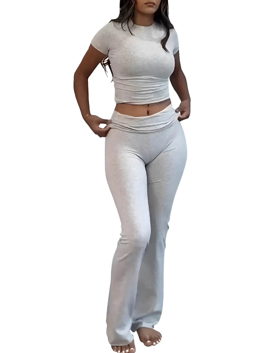 Cuffed Flare Activewear Set