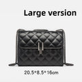 Elegant Quilted Black Women Shoulder Bag, Mini Flap Crossbody Purse with Chain Strap Turn Lock for Party Everyday Evening Bag