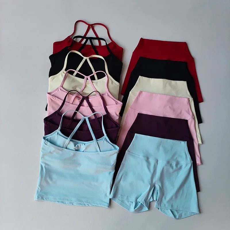 Ribbed Halter Top & Shorts Set