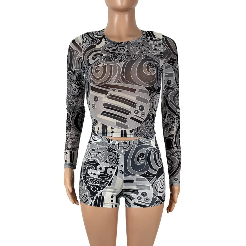 Modern Abstract Bodycon Set