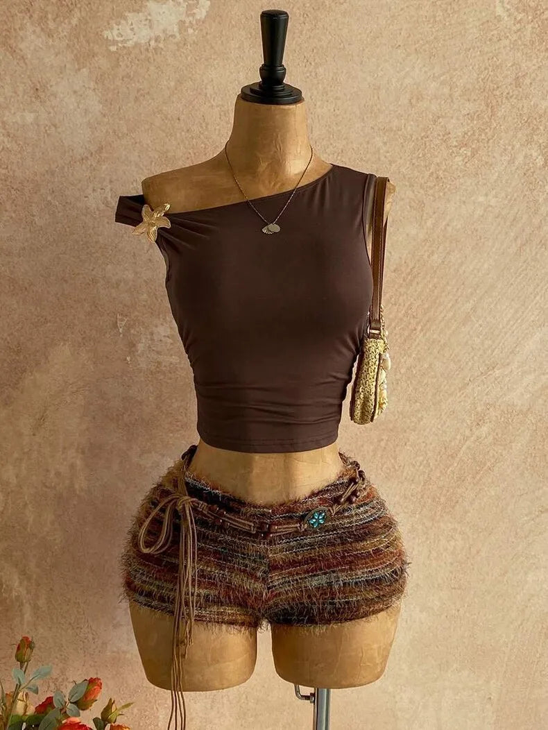 Cutout Waist Summer Set