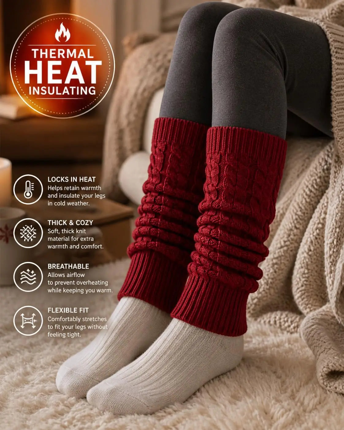 6-Pair Knit Leg Warmers