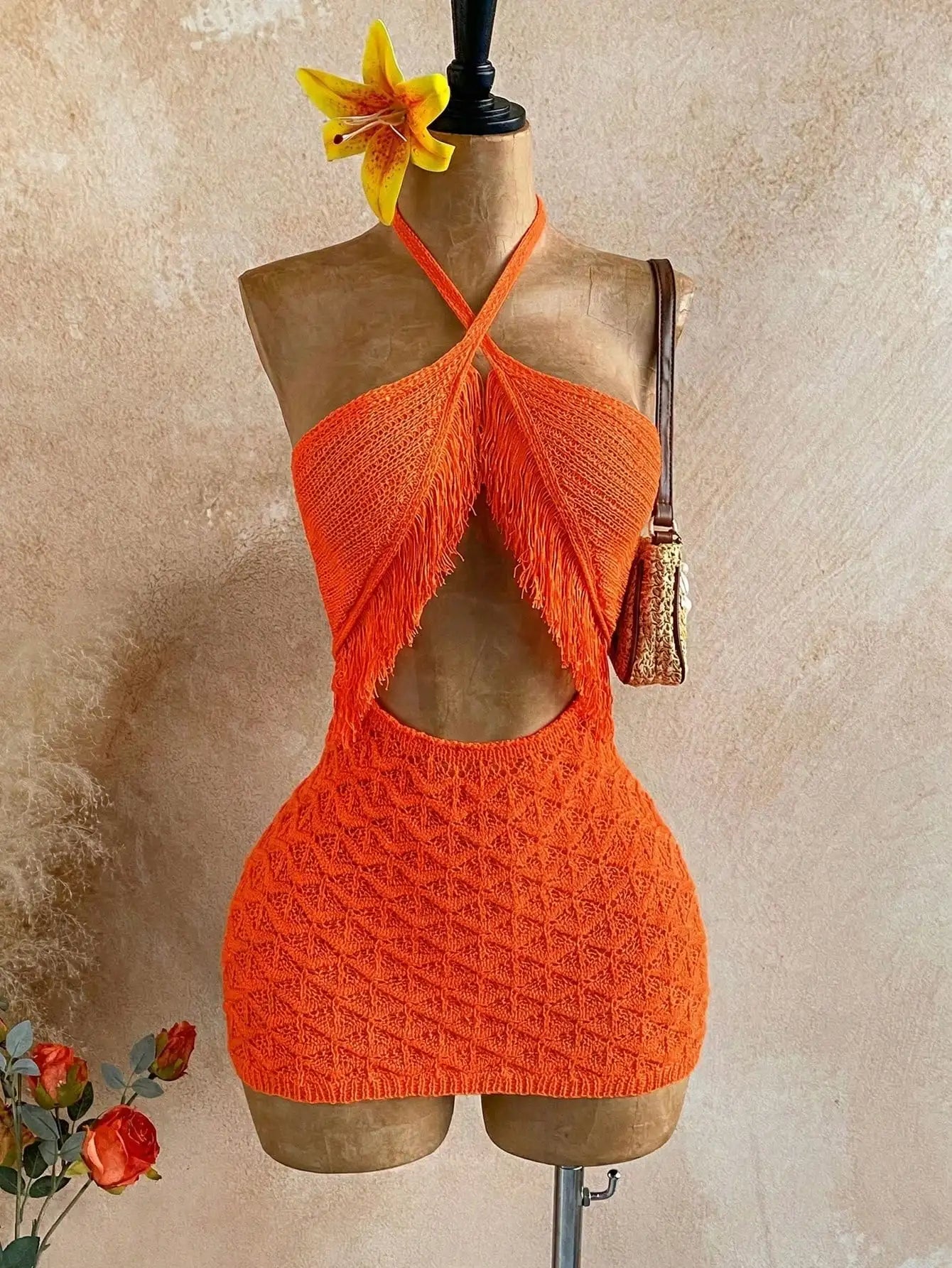 Beach Babe Backless Fringe Dress