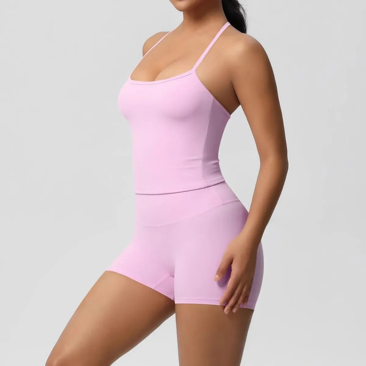 Ribbed Halter Top & Shorts Set