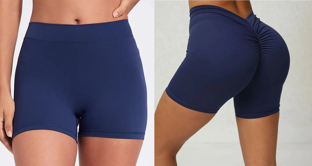 Deep V High-Waist Yoga Shorts