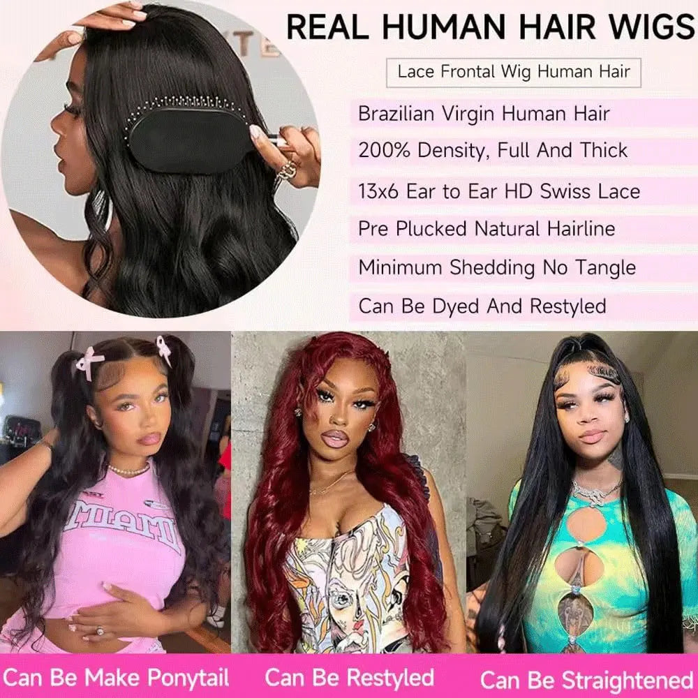 Body Wave HD Lace Wig – 13x6 Frontal, 250% Density, Pre-Plucked
