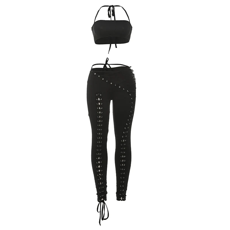 Midnight Curve Halter Set
