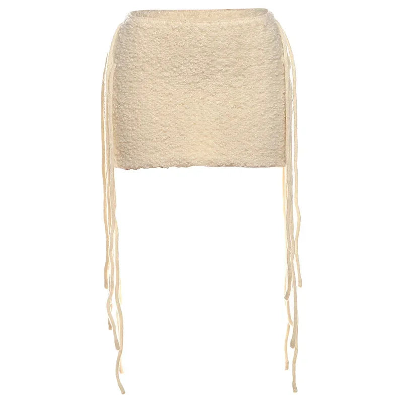 Hip-Hugging Tassel Mini Skirt