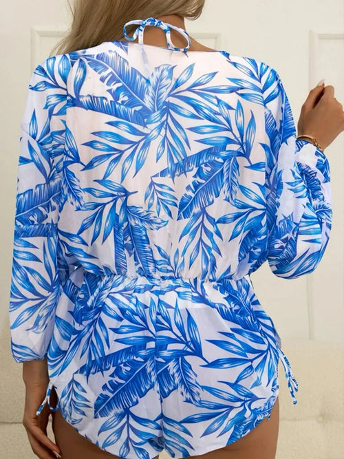 3 Pieces Swimsuit Drawstring Cover-Up Swimwear