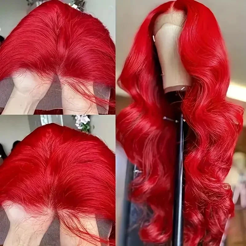 Red Body Wave HD Lace Wig – Brazilian Human Hair (13x6 / 13x4