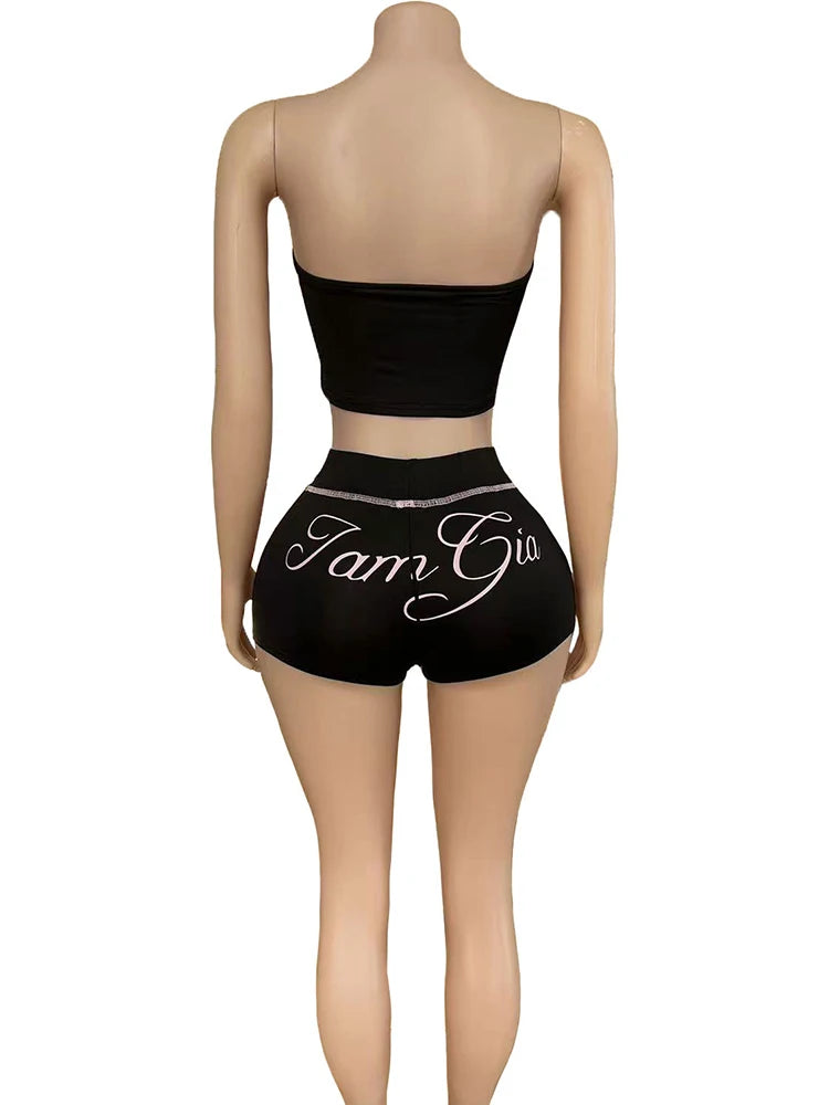 Strapless Matching Shorts Set for Women