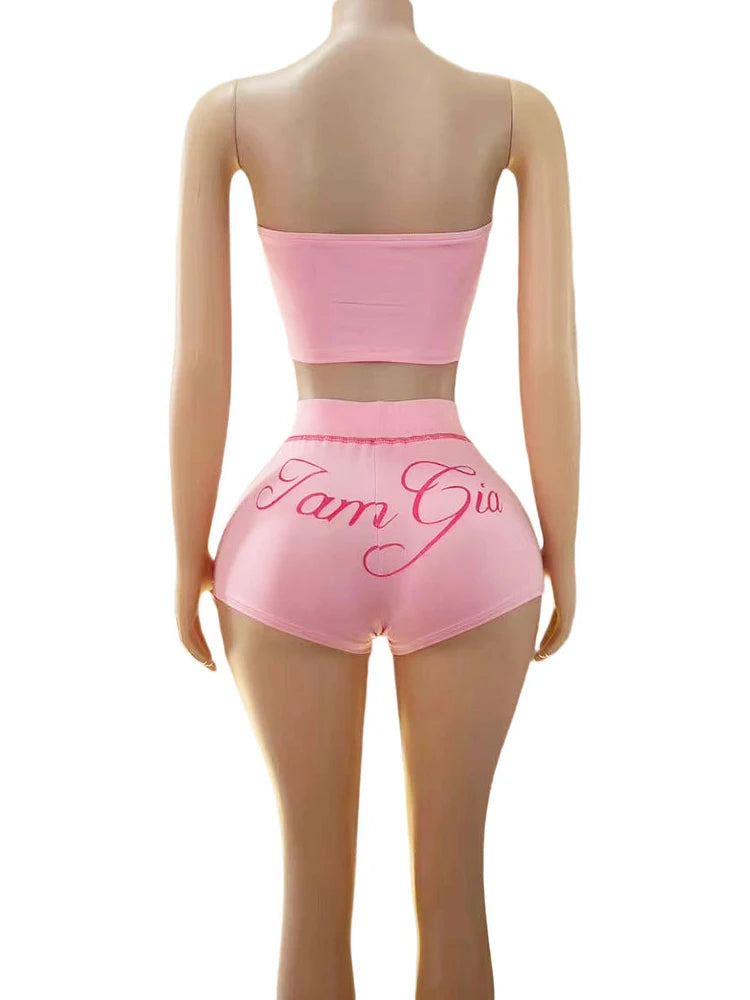 Strapless Matching Shorts Set for Women