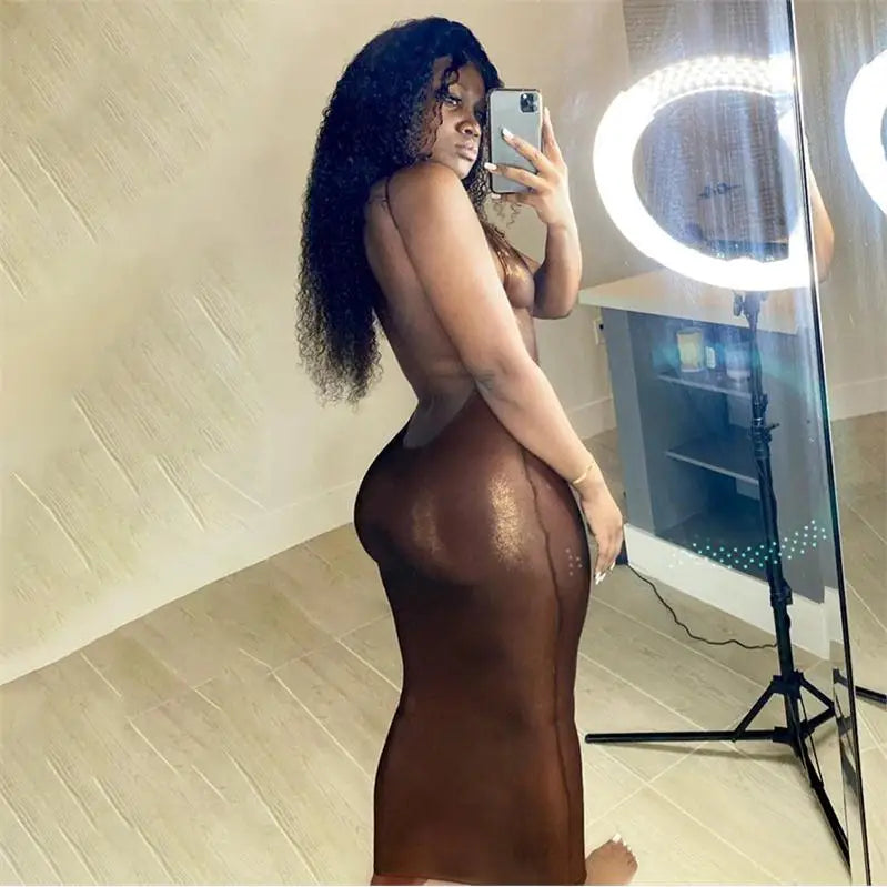 Backless Strapless Maxi Dres