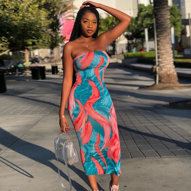 Off-Shoulder Curve Fit Long Dress