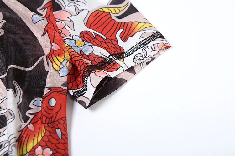 Peach Aesthetic Printed Slim Fit Playsuit