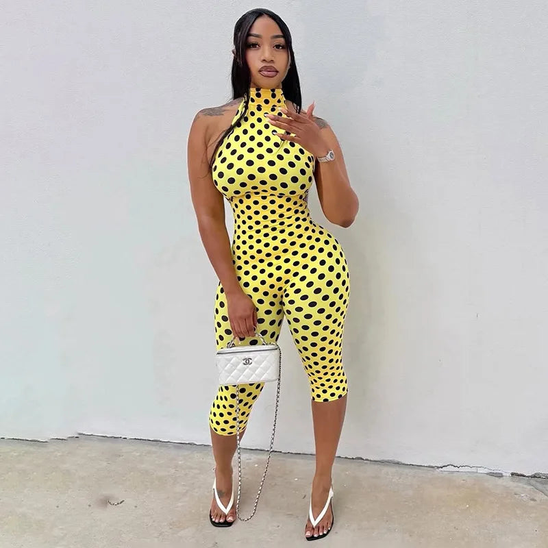 Polka Dot Halter Romper
