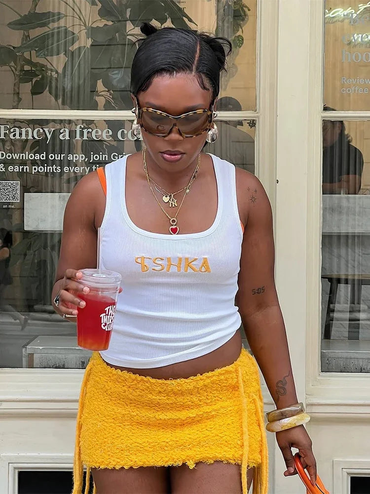 Slim Fit Tassel Hem Mini Skirt