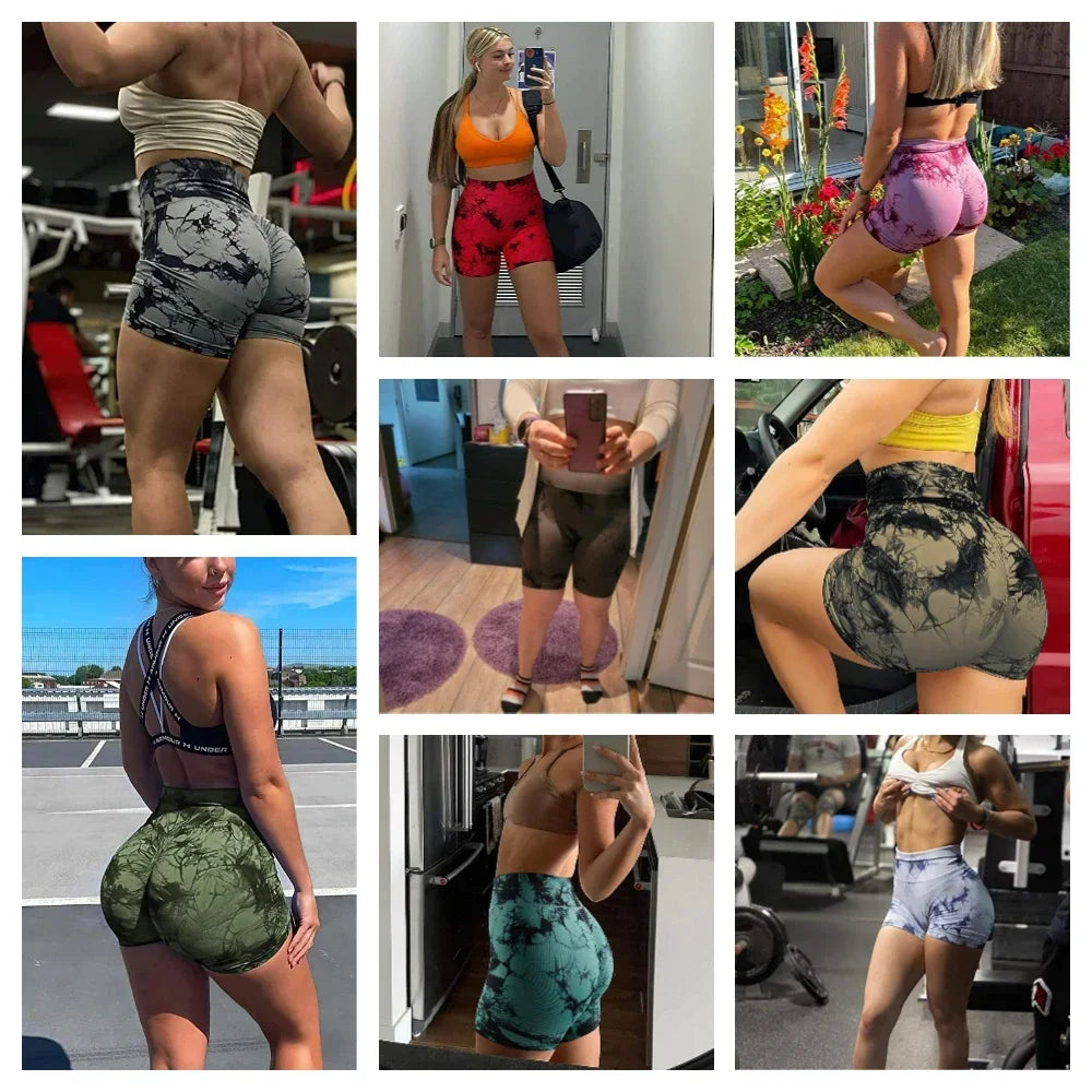 Tie-Dye Push-Up Gym Shorts
