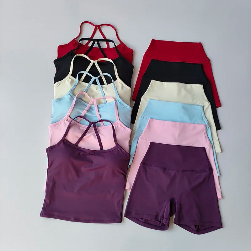 Ribbed Halter Top & Shorts Set
