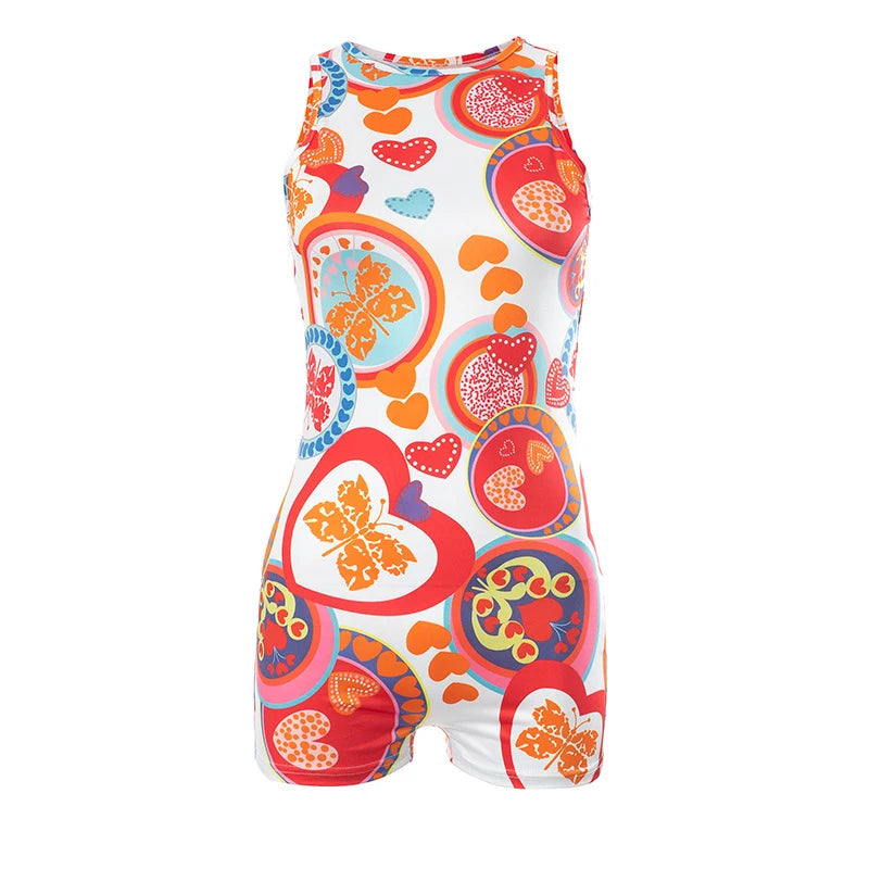 O-Neck Backless Butterfly Bodycon Playsuit