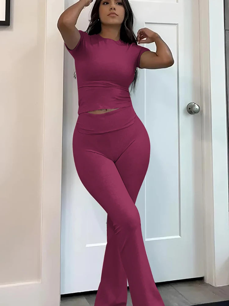 Cuffed Flare Activewear Set