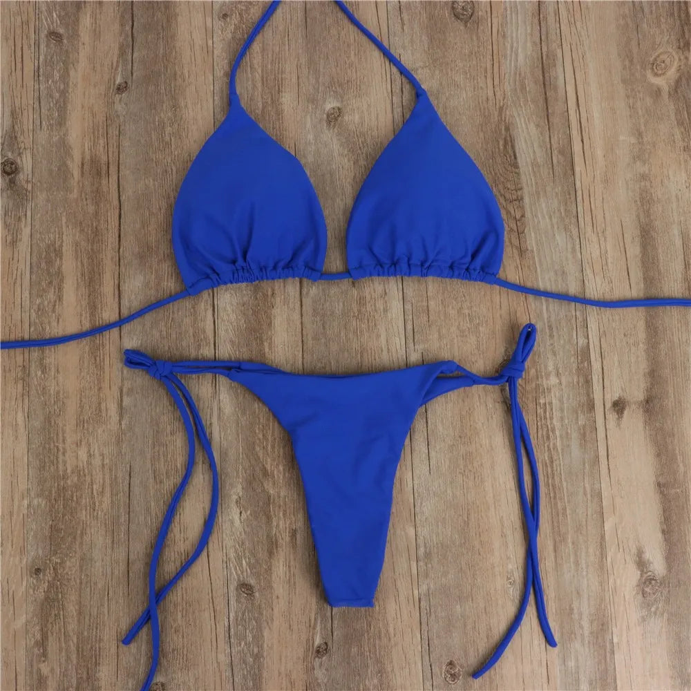 Adjustable Strap Bikini Swimsuit Three-Point Temptation Multi-Color with Chest Pad Milk Silk Polyester Fabric One Size Fits All