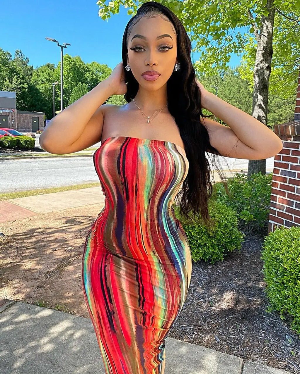 Off-Shoulder Curve Fit Long Dress