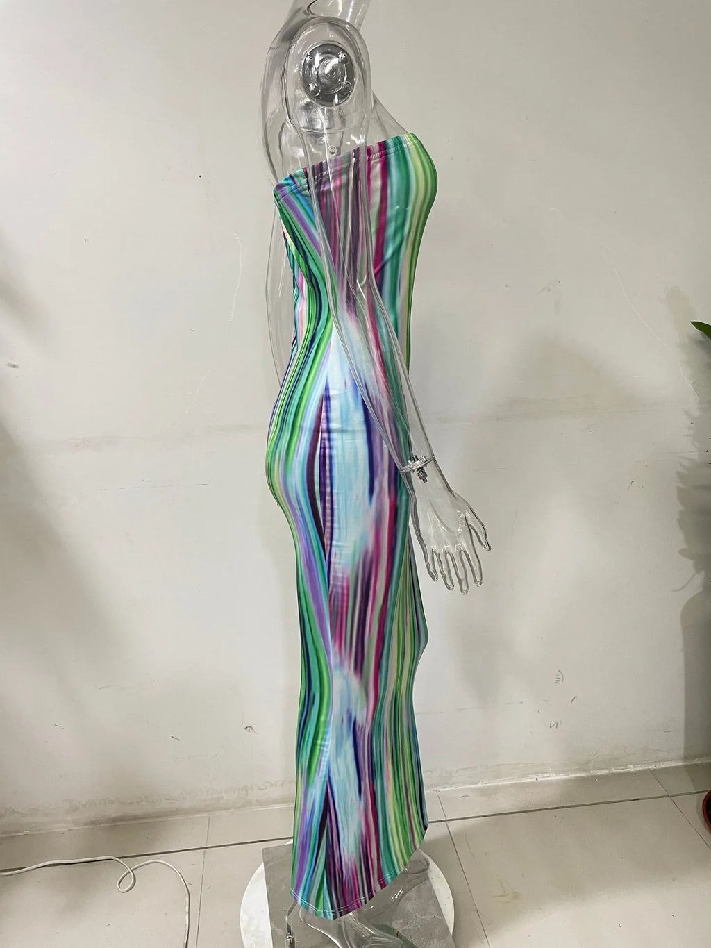 Off-Shoulder Curve Fit Long Dress