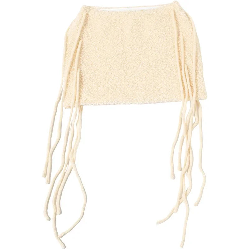 Hip-Hugging Tassel Mini Skirt