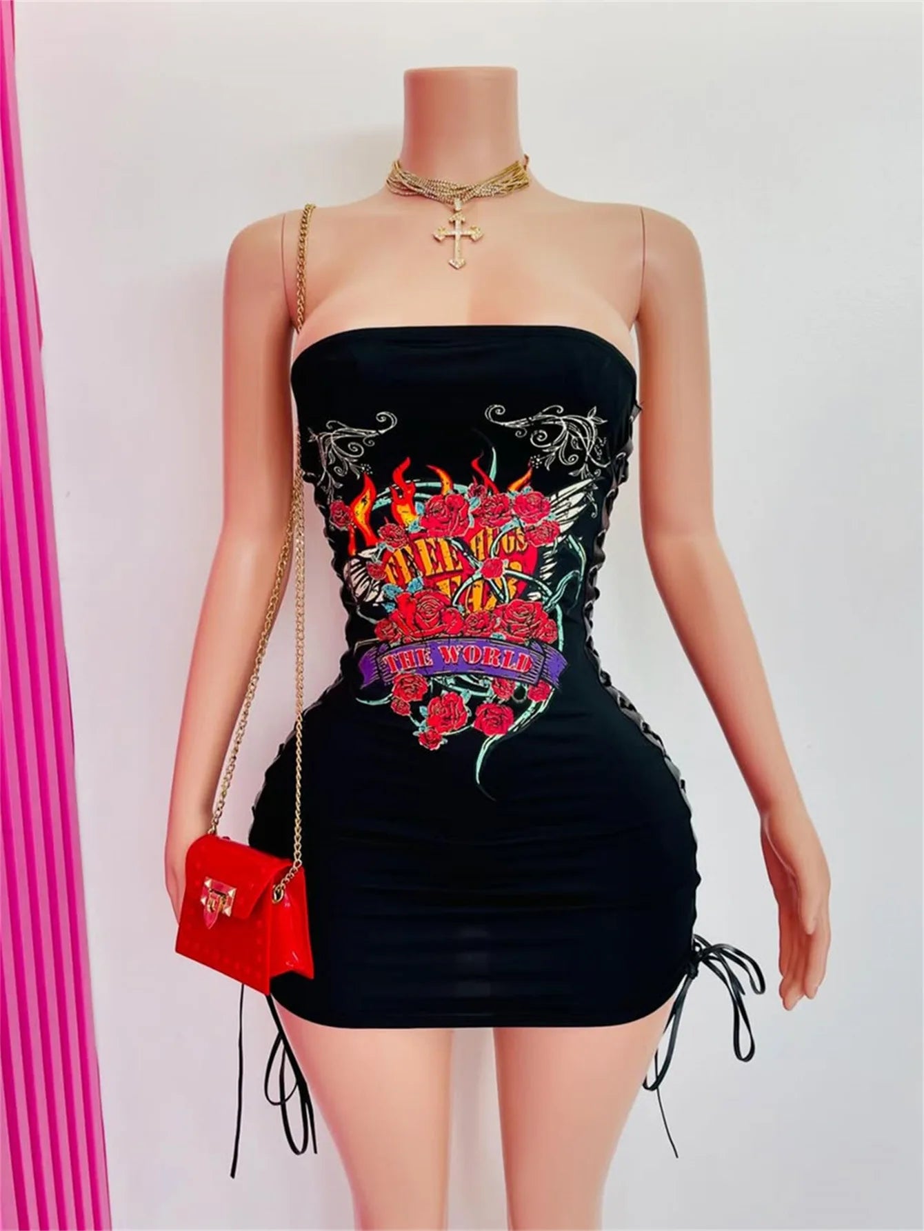 Side Cutout Shaping Mini Dress