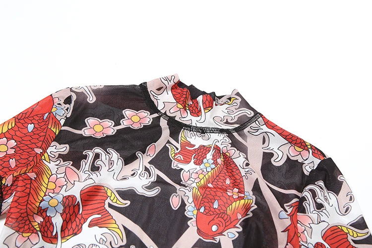 Peach Aesthetic Printed Slim Fit Playsuit