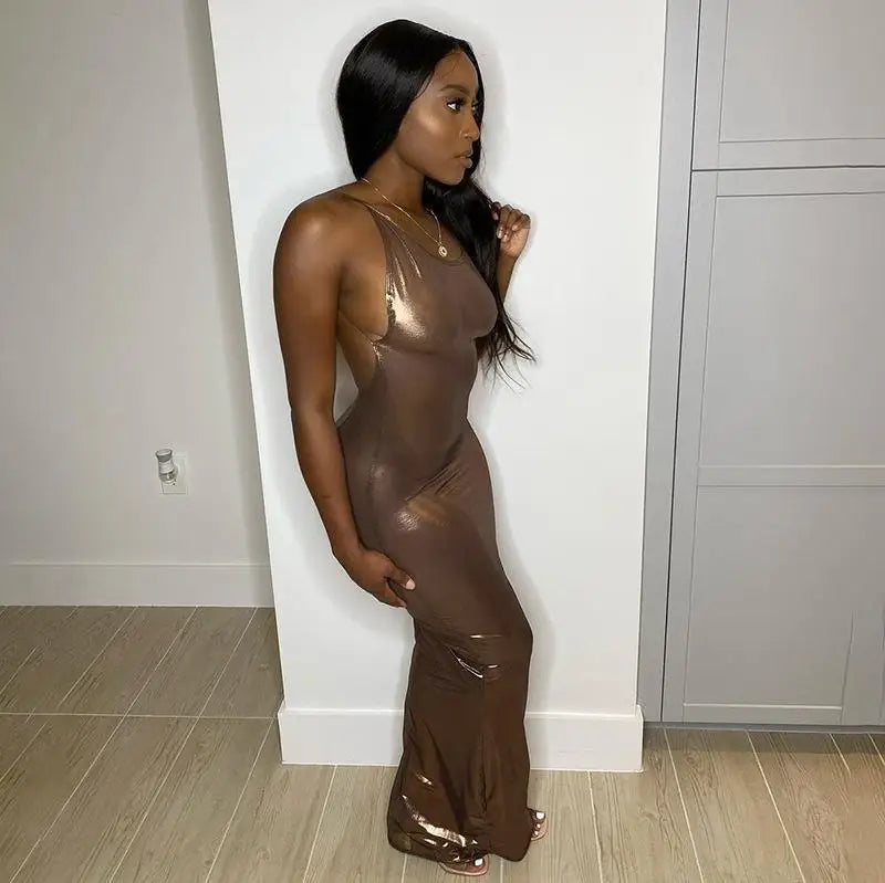 Backless Strapless Maxi Dres