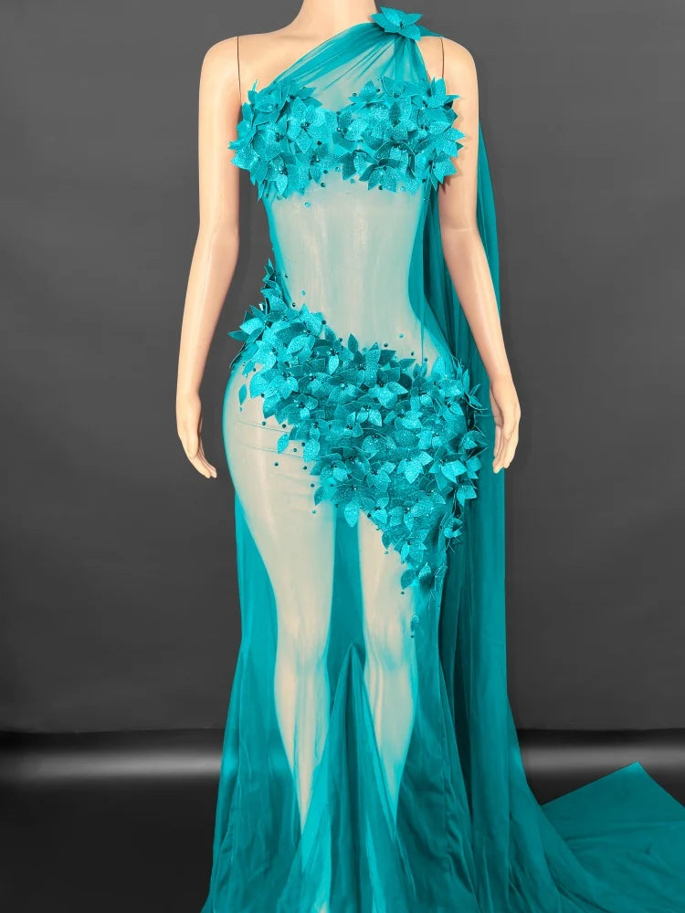 Luxe Bloom Embellished Gown