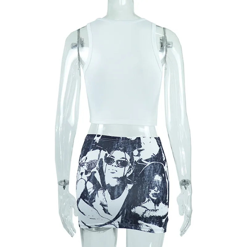 Sleeveless Crop Top & Mini Skirt Set
