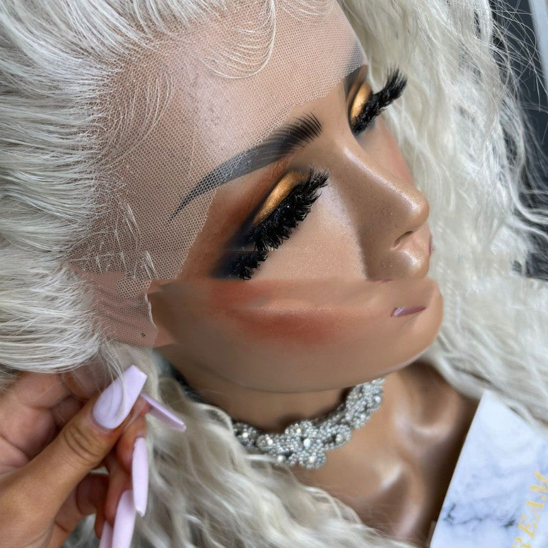 Crystal Frost White Lace-Front Synthetic Hair Wig